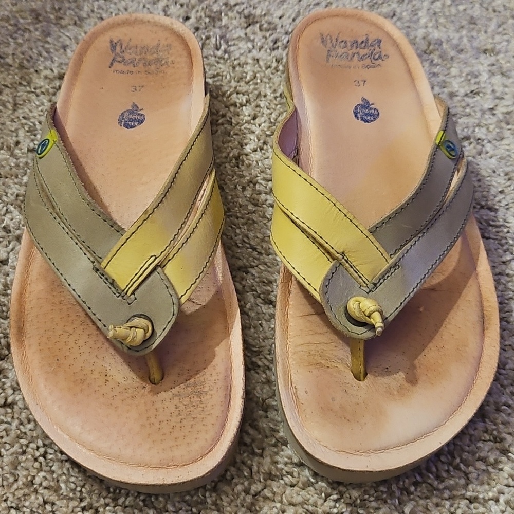 Wanda Panda “Tiny” Thong Sandal yellow green